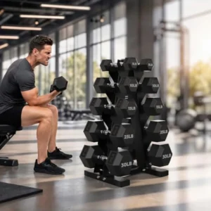 170LB Hex Dumbbell Set